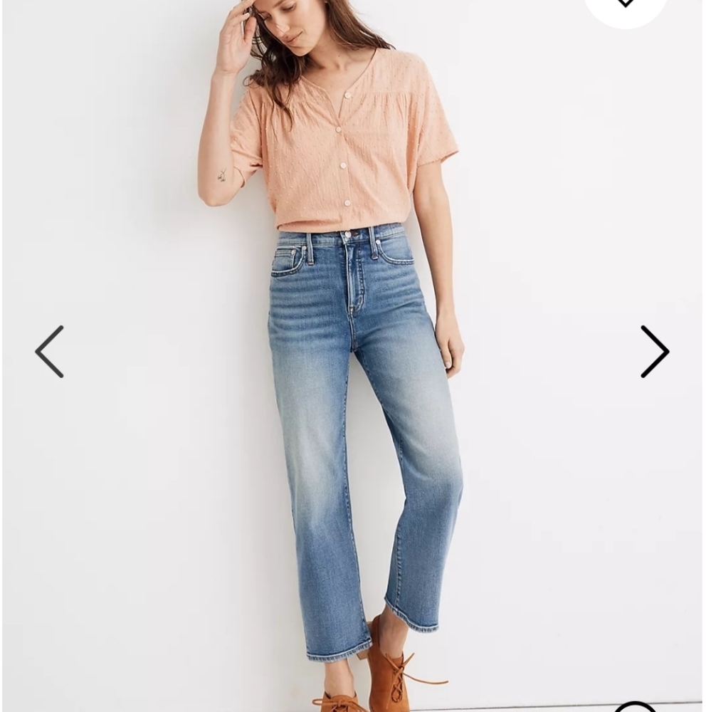 Madewell High-Rise Cropped Straight Jeans in Light Blue Wash